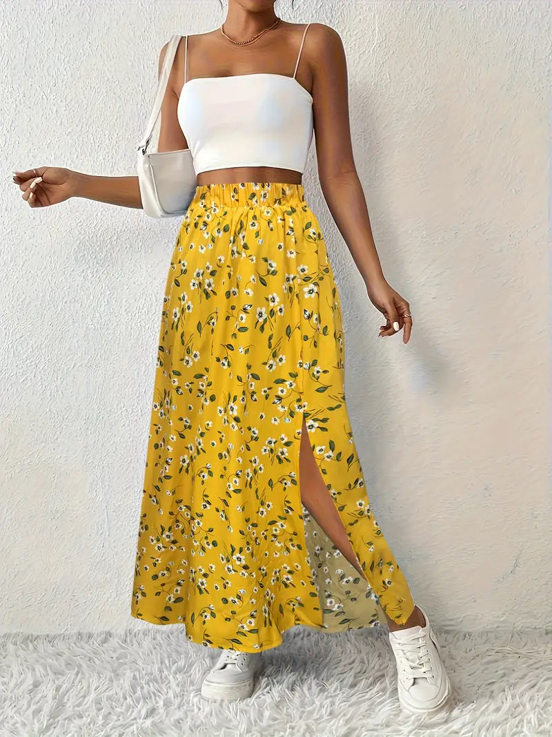 Louvina – Maxirock mit Blumenschlitz