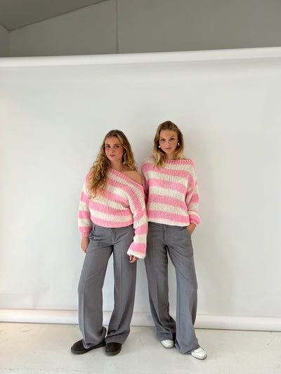 Gestreifter Strickpullover für Damen