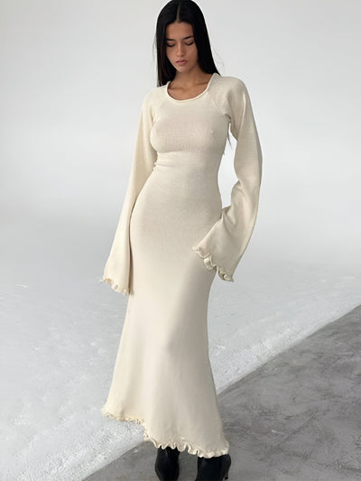 Melanie | Elegantes & Sexy Rückendekolleté Rüschenkleid