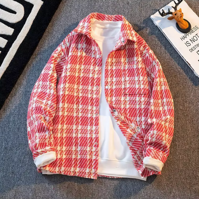 Karierte Strickjacke für Herren
