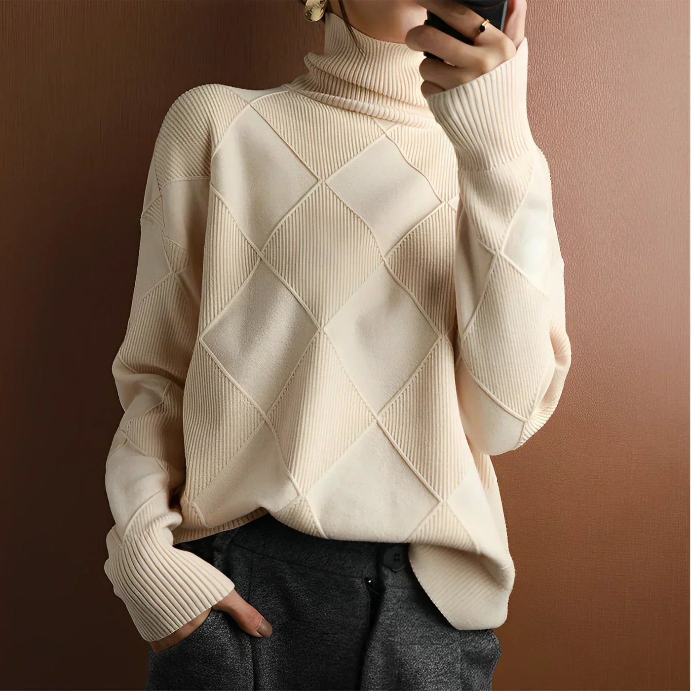Christina® | Strukturiertes Rollkragenpullover