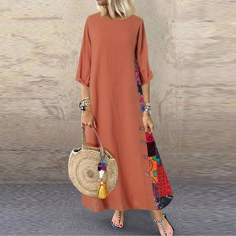 Cher Leichtes Sommerkleid aus Baumwolle und Leinen