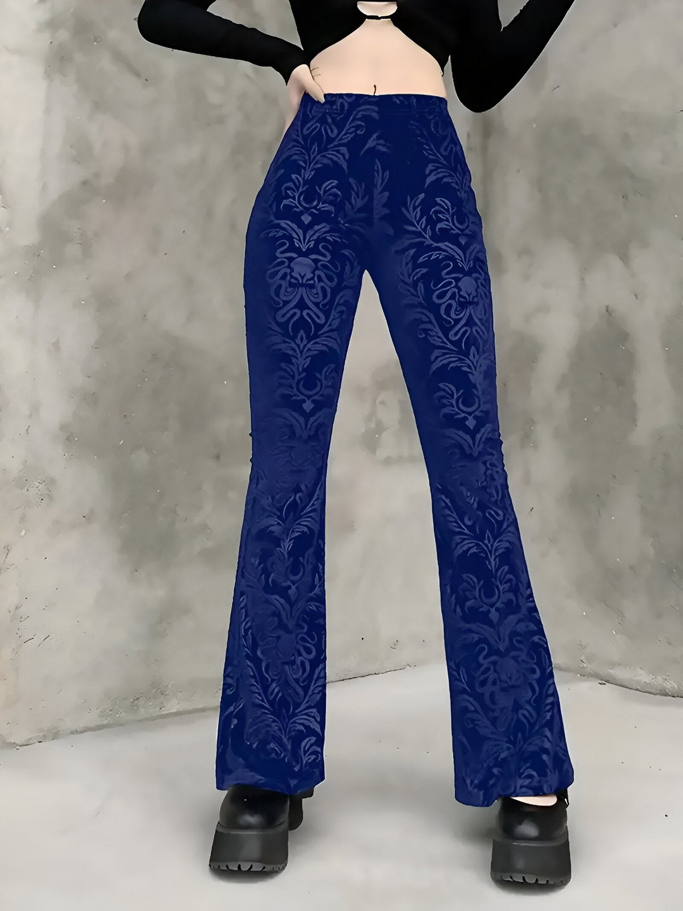Bianca | Elegante Gothic Floral Schlaghosen