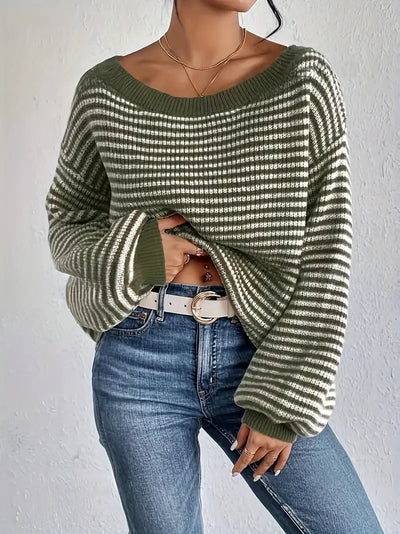 Charlie | Gestreifter Rundhals-Pullover