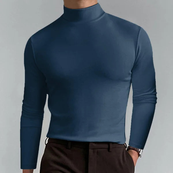 Langärmeliges Rollkragenhemd in Slim Fit Oliver