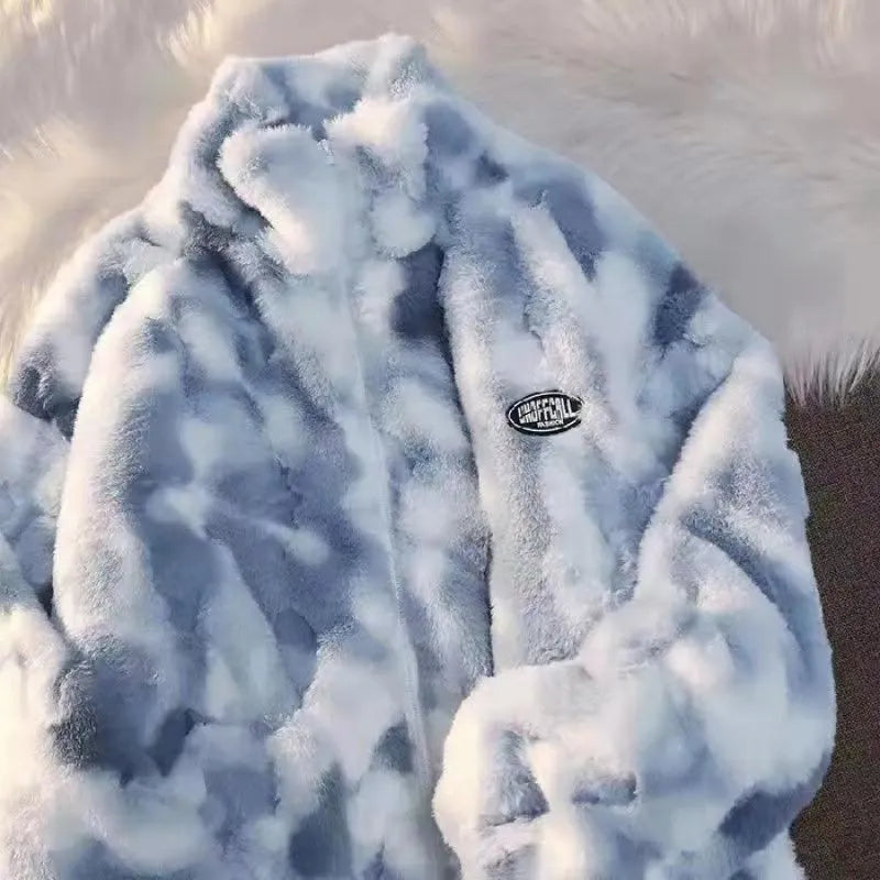 Samira | Neu Frauen Bogen Färbung Lamm Fleece Jacke