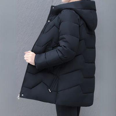 Lässiger Wintermantel mit Kapuze für Damen