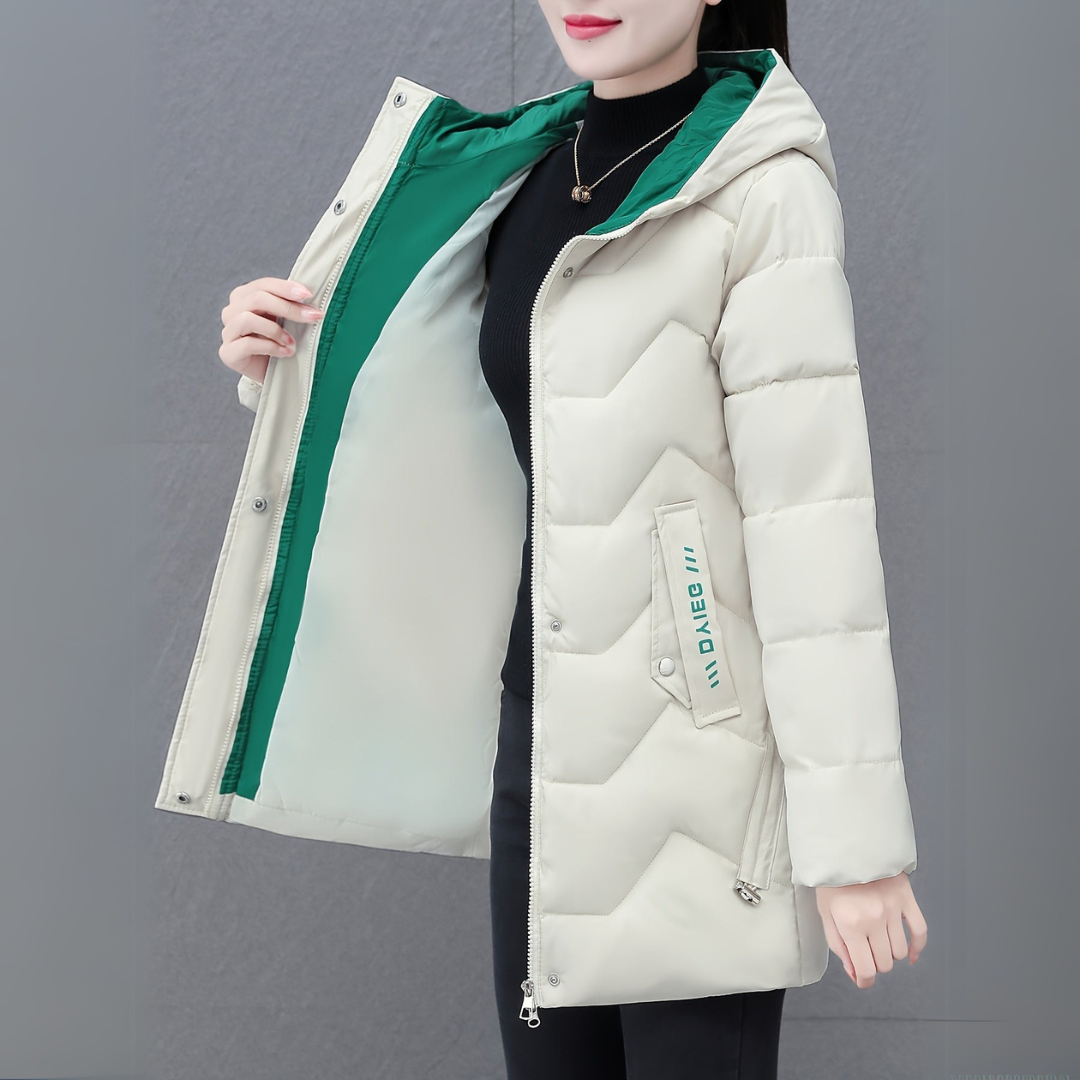 Lässiger Wintermantel mit Kapuze für Damen