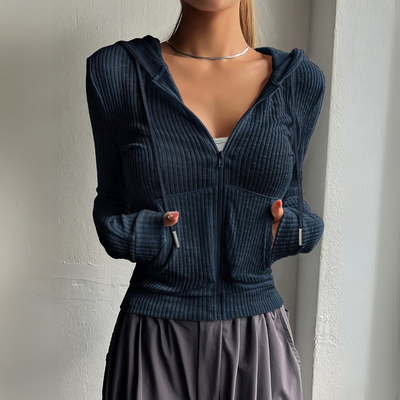 Strickjacke mit Kapuze für Damen