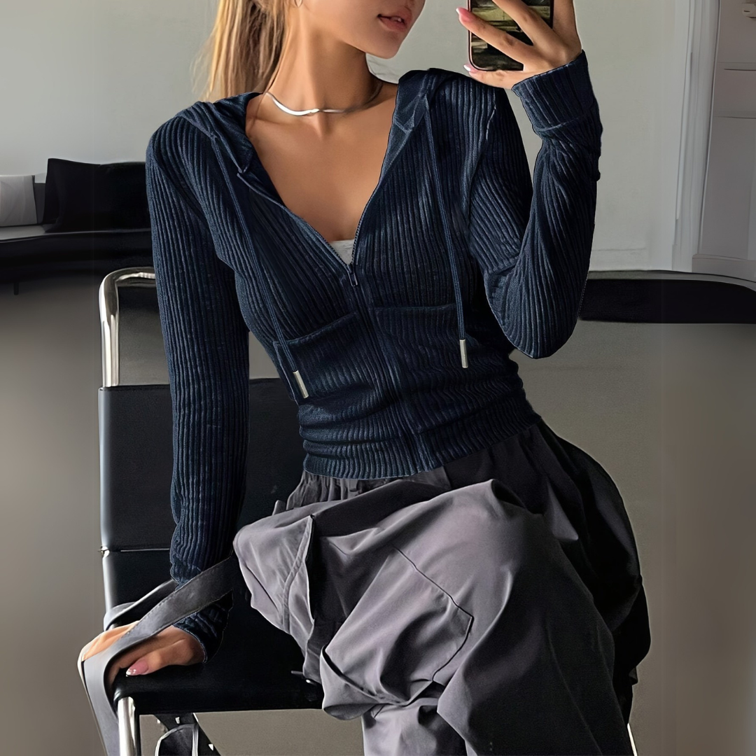 Strickjacke mit Kapuze für Damen