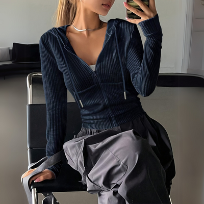 Strickjacke mit Kapuze für Damen