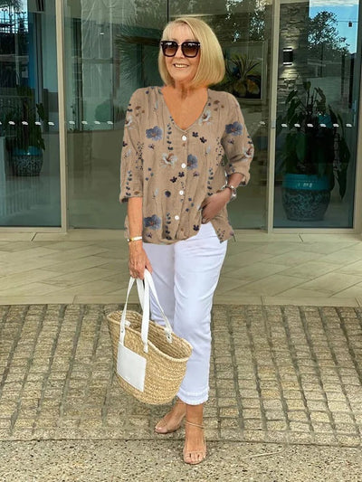 MARLOE - ELEGANTE BLUSE MIT BLUMENMUSTER
