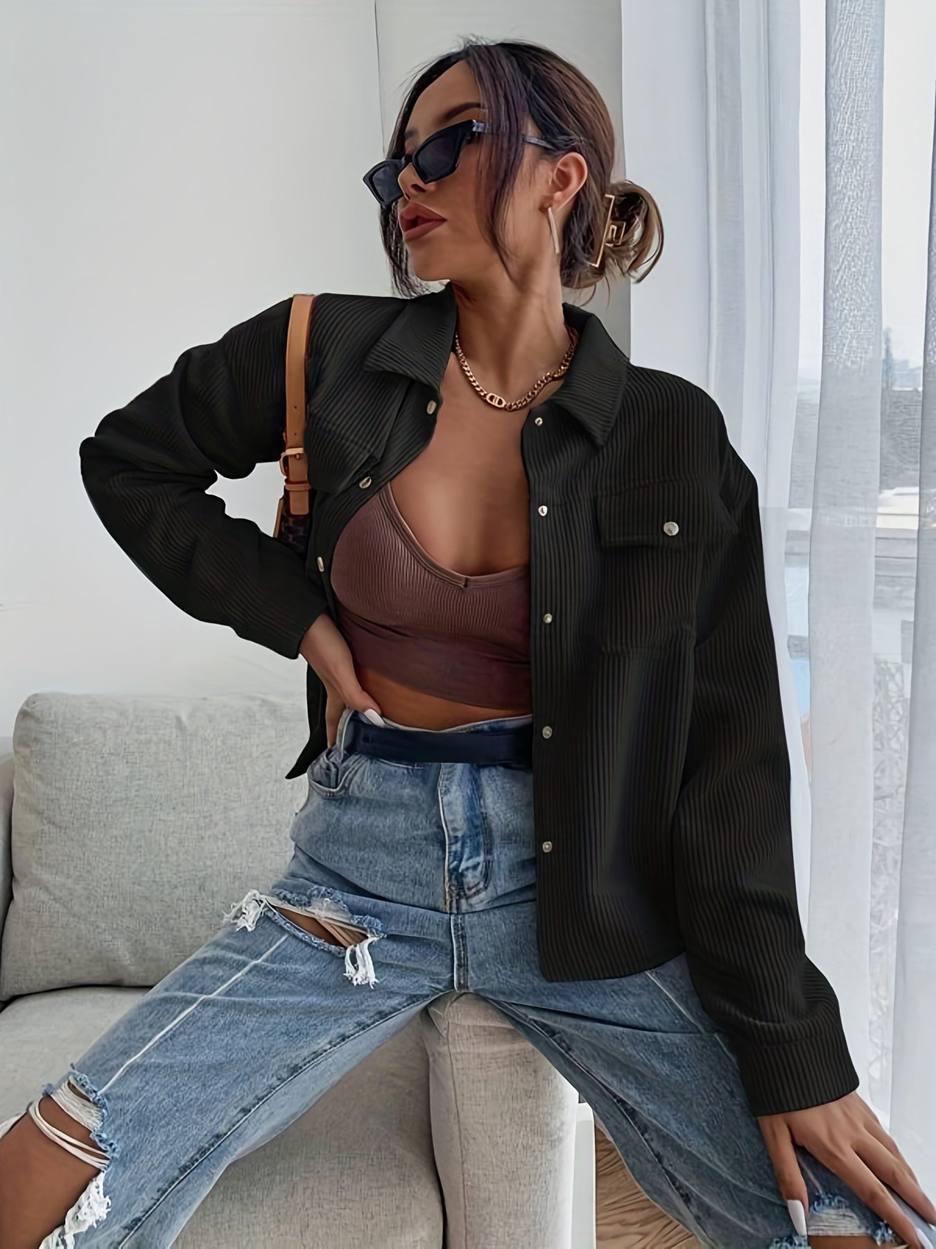 Graciela® | Solide, langärmlige Jacke mit Knopfleiste vorne für Damen
