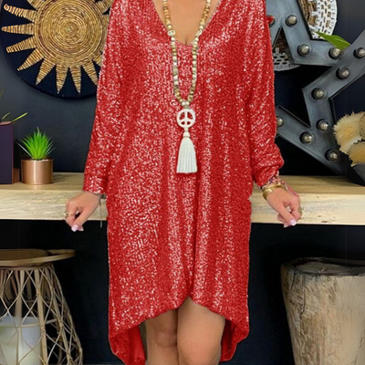 Glänzendes Kleid für Damen