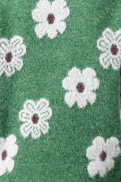 Junia® | Geblümter Pullover mit halbem Reißverschluss