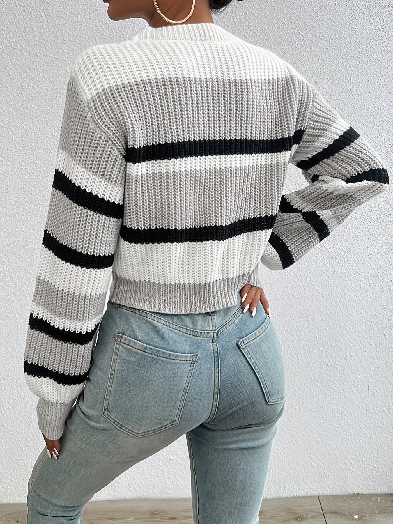 Estrella® | Kurz geschnittener Strickpullover im Colorblock-Design