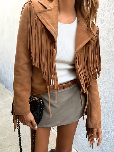Shiloh | Schicker Mantel mit offener Front und Quasten