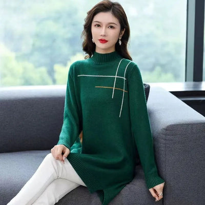 Blue | Damen Pullover Pullover High-End Casual Strickkleid