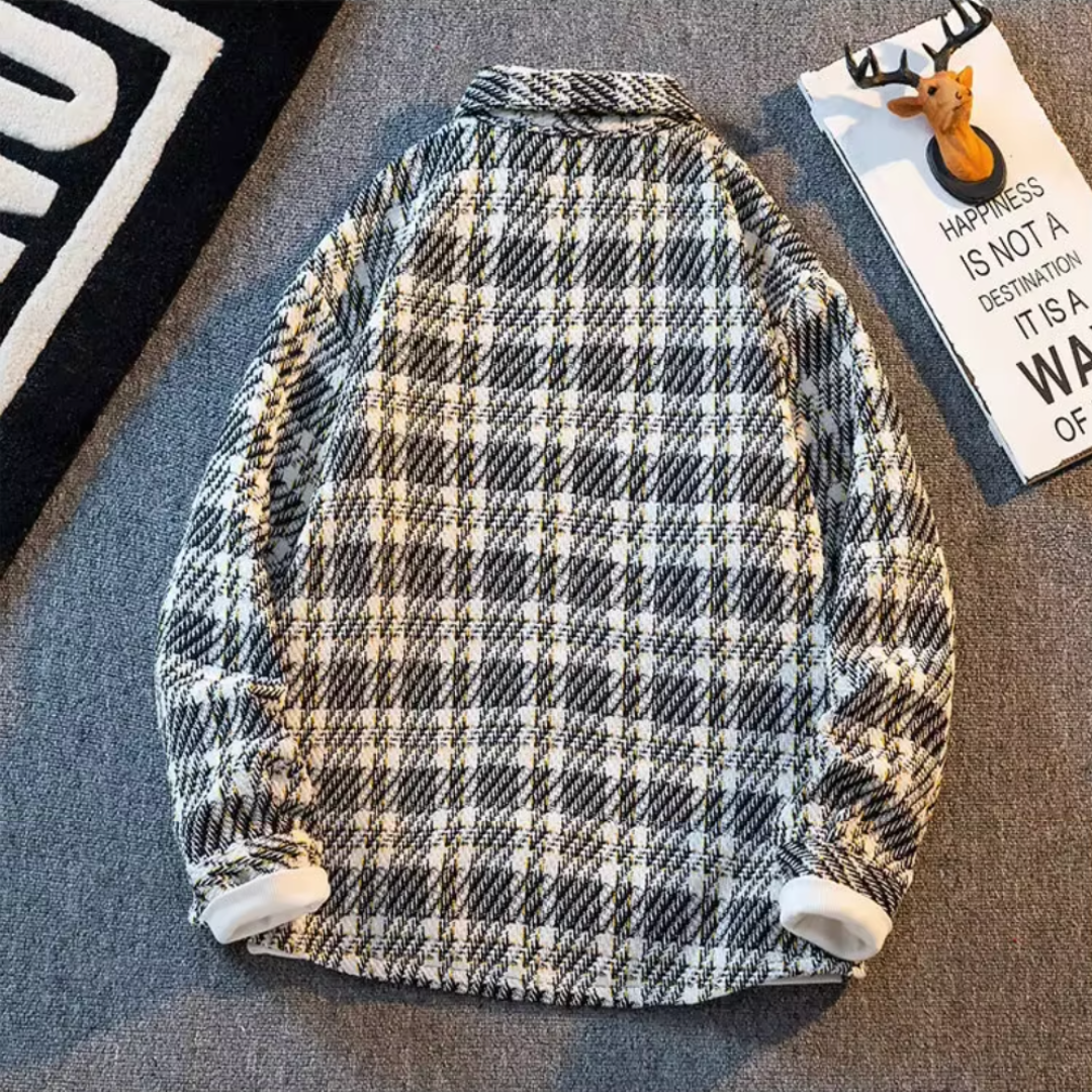 Karierte Strickjacke für Herren