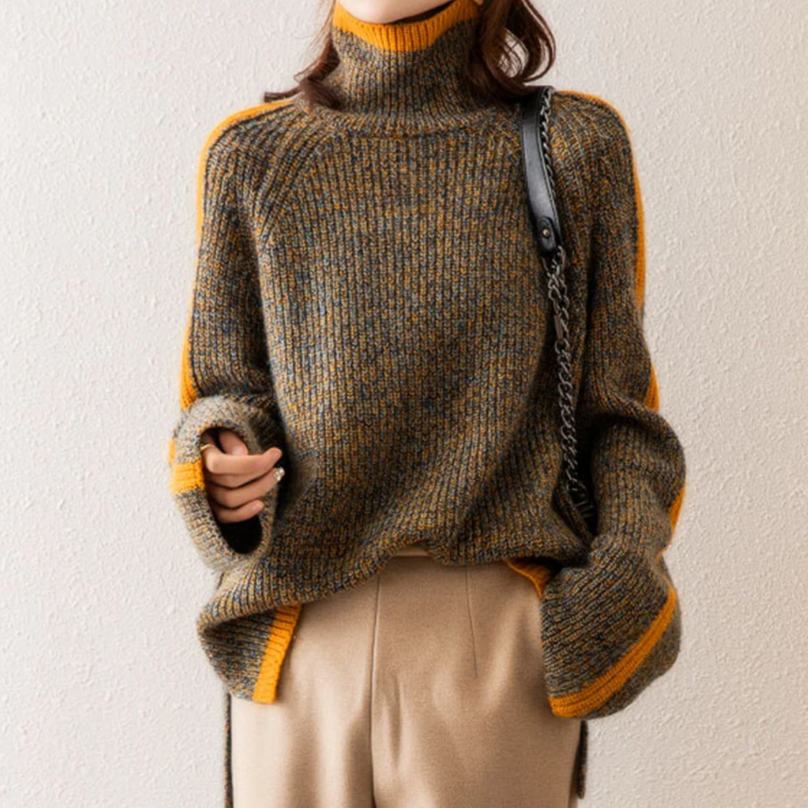 Berenice® | Rollkragenpullover aus gemischtem Strick