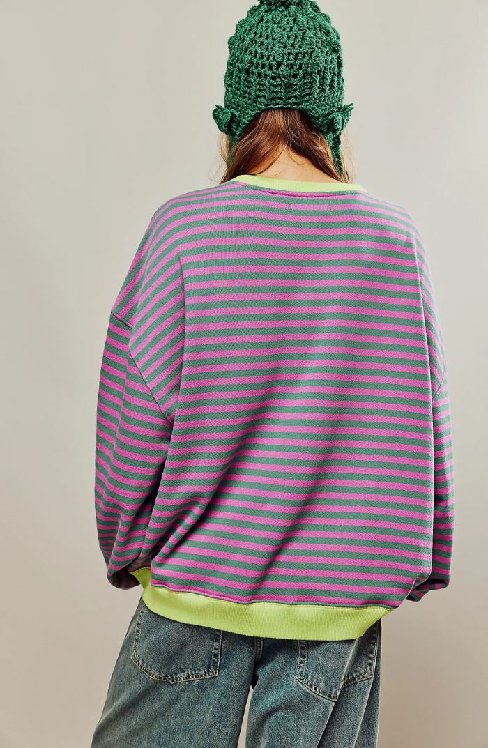 Talia® | Übergroßer Pullover mit Streifen