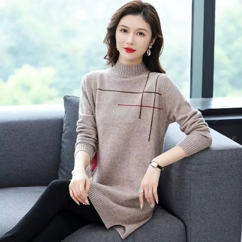 Blue | Damen Pullover Pullover High-End Casual Strickkleid