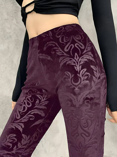 Bianca | Elegante Gothic Floral Schlaghosen