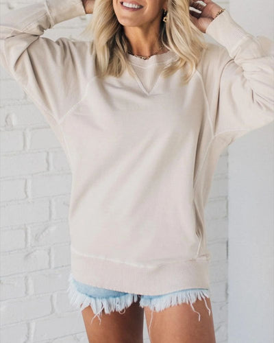 Sophie® | Pullover mit gerippten Einsätzen und Taschen