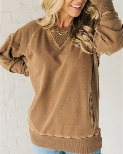 Sophie® | Pullover mit gerippten Einsätzen und Taschen