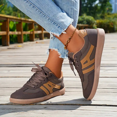 Noa - Damen lässige Turnschuhe mit niedrigem Absatz, Schnürung Mode Schuhe