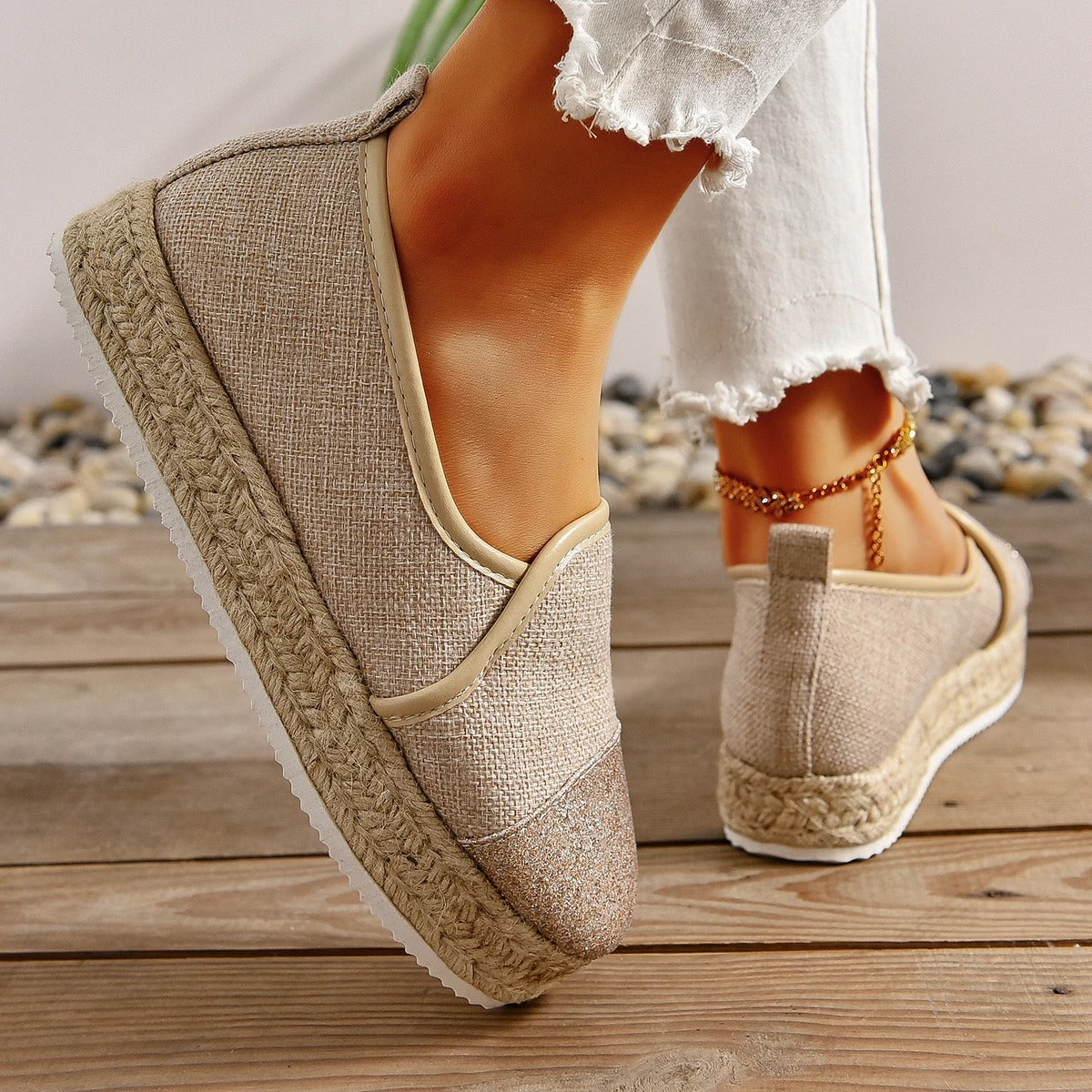 Irene - Glitzernde Canvas-Loafer für Damen