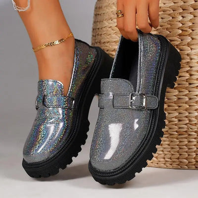 Maxime - Schimmernde Plateau-Loafer für Damen