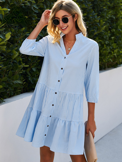 Emy - Karomuster-Cardigan-Kleid