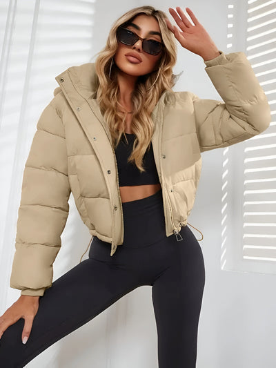 Dana | Ribbed Collar Puffer Jacket