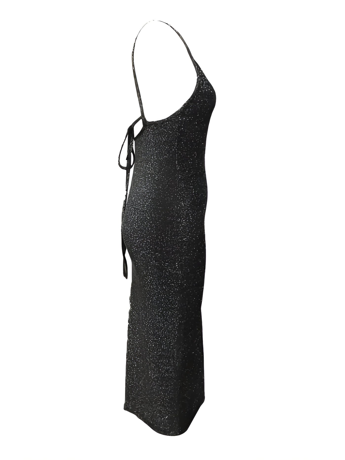 Esra | Schimmerndes Cami Kleid mit Schlitzsaum