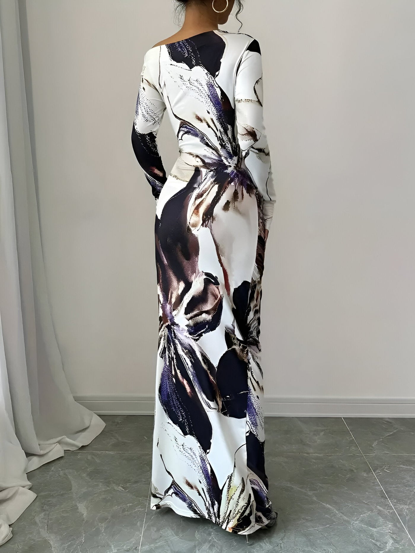 Bluma | Elegantes Off-Shoulder Bodycon Kleid mit Blumenmuster
