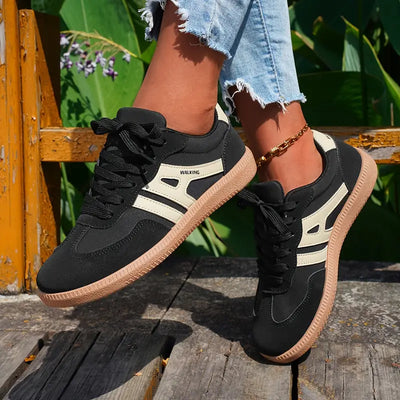 Noa - Damen lässige Turnschuhe mit niedrigem Absatz, Schnürung Mode Schuhe