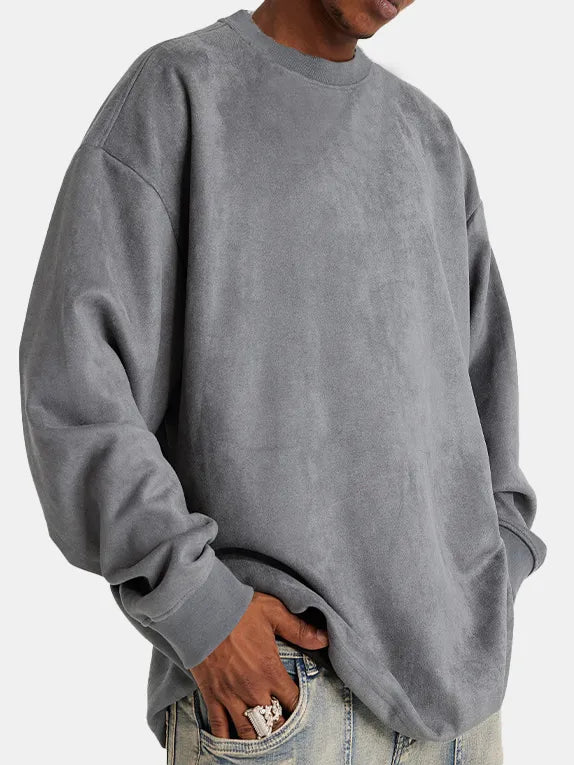Langarm Pullover aus Wildleder für Herren Elton