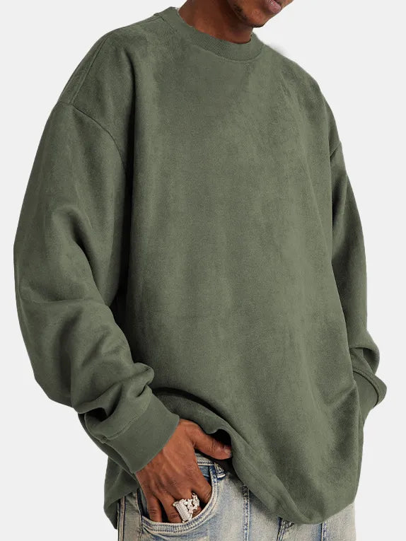 Langarm Pullover aus Wildleder für Herren Elton