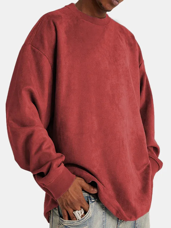 Langarm Pullover aus Wildleder für Herren Elton