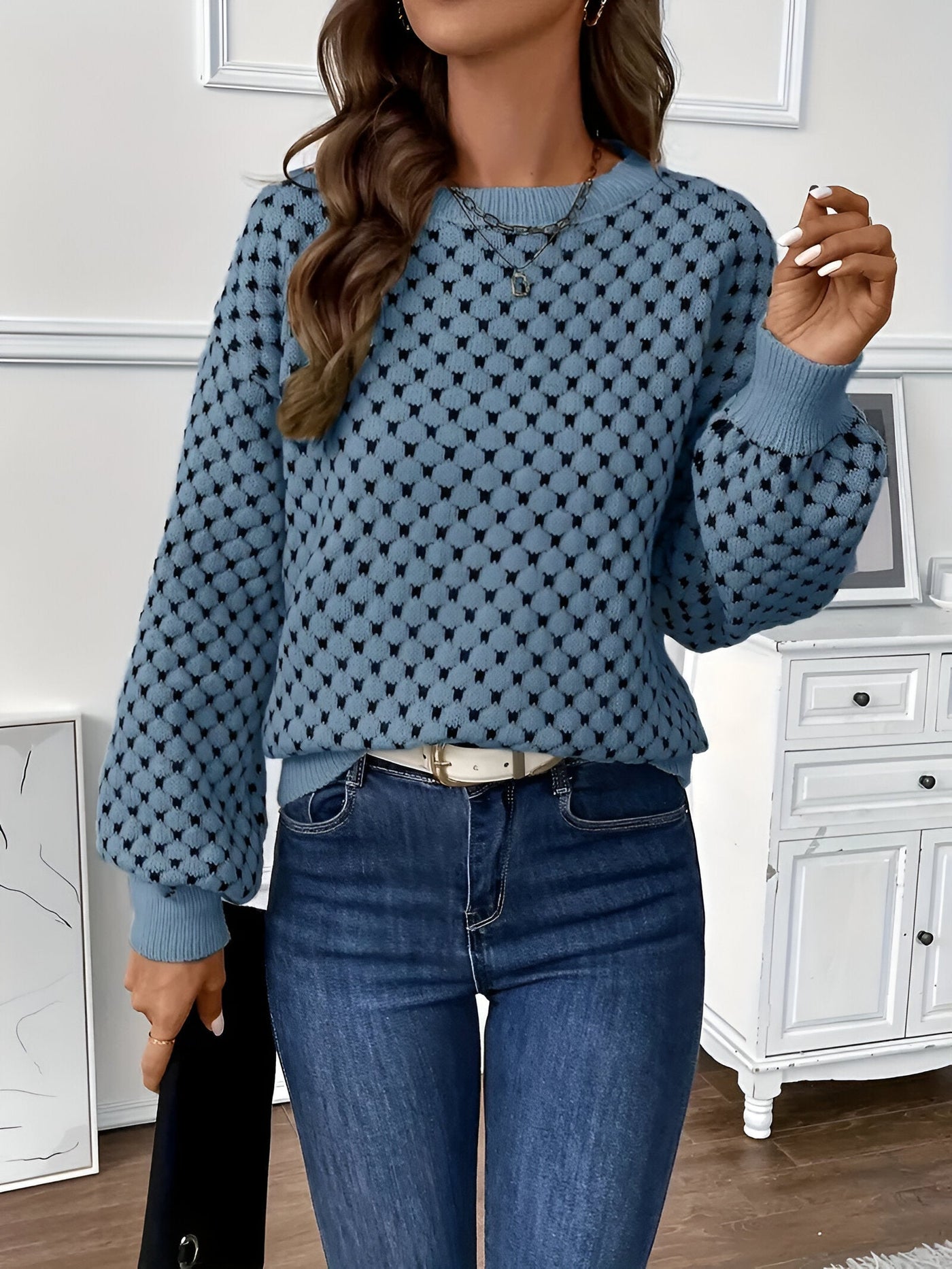 Denise | Eleganter & Farbiger Crew Neck Pullover