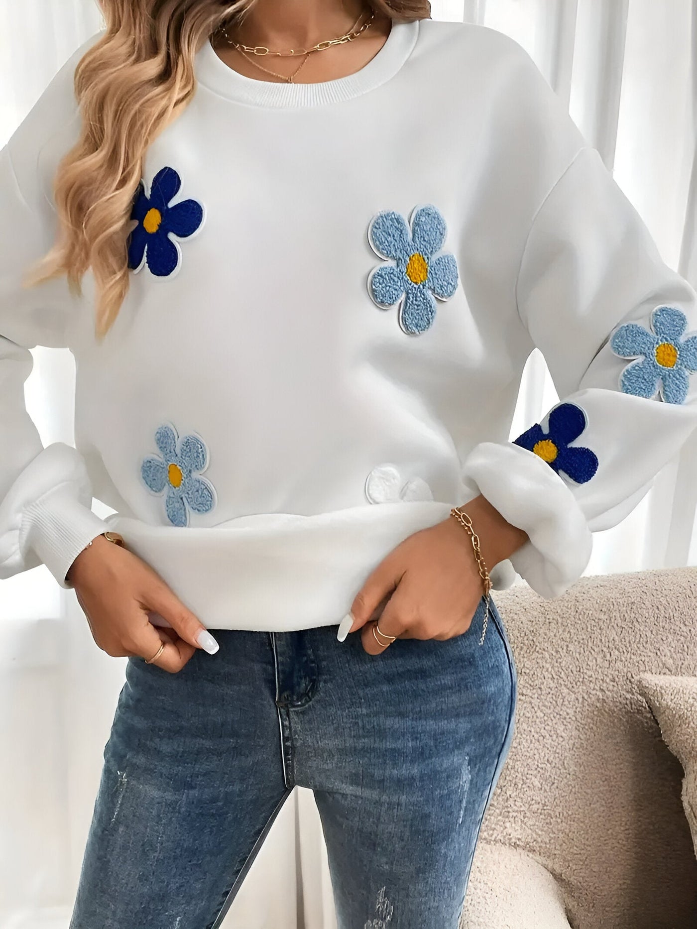 Thekla | Florales Winter Damenpullover