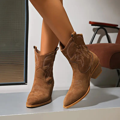 Florian | Bestickte mittelhohe Westernstiefel für Frauen