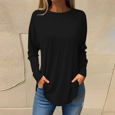 Celia | Einfache Hemden mit Rundhalsausschnitt und Langarmpullover