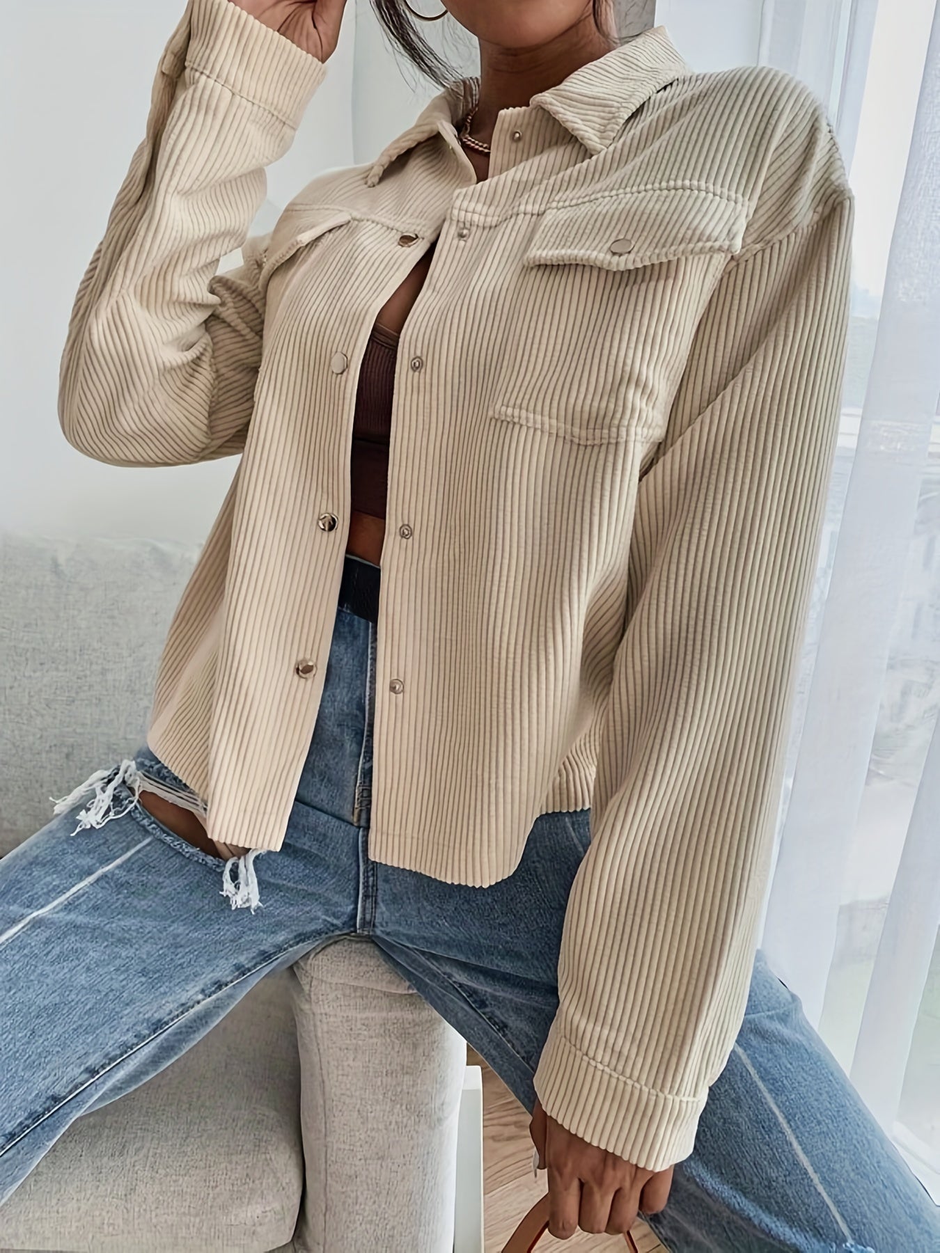 Graciela® | Solide, langärmlige Jacke mit Knopfleiste vorne für Damen