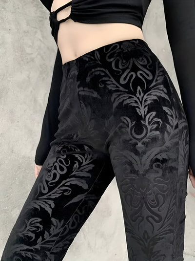 Bianca | Elegante Gothic Floral Schlaghosen