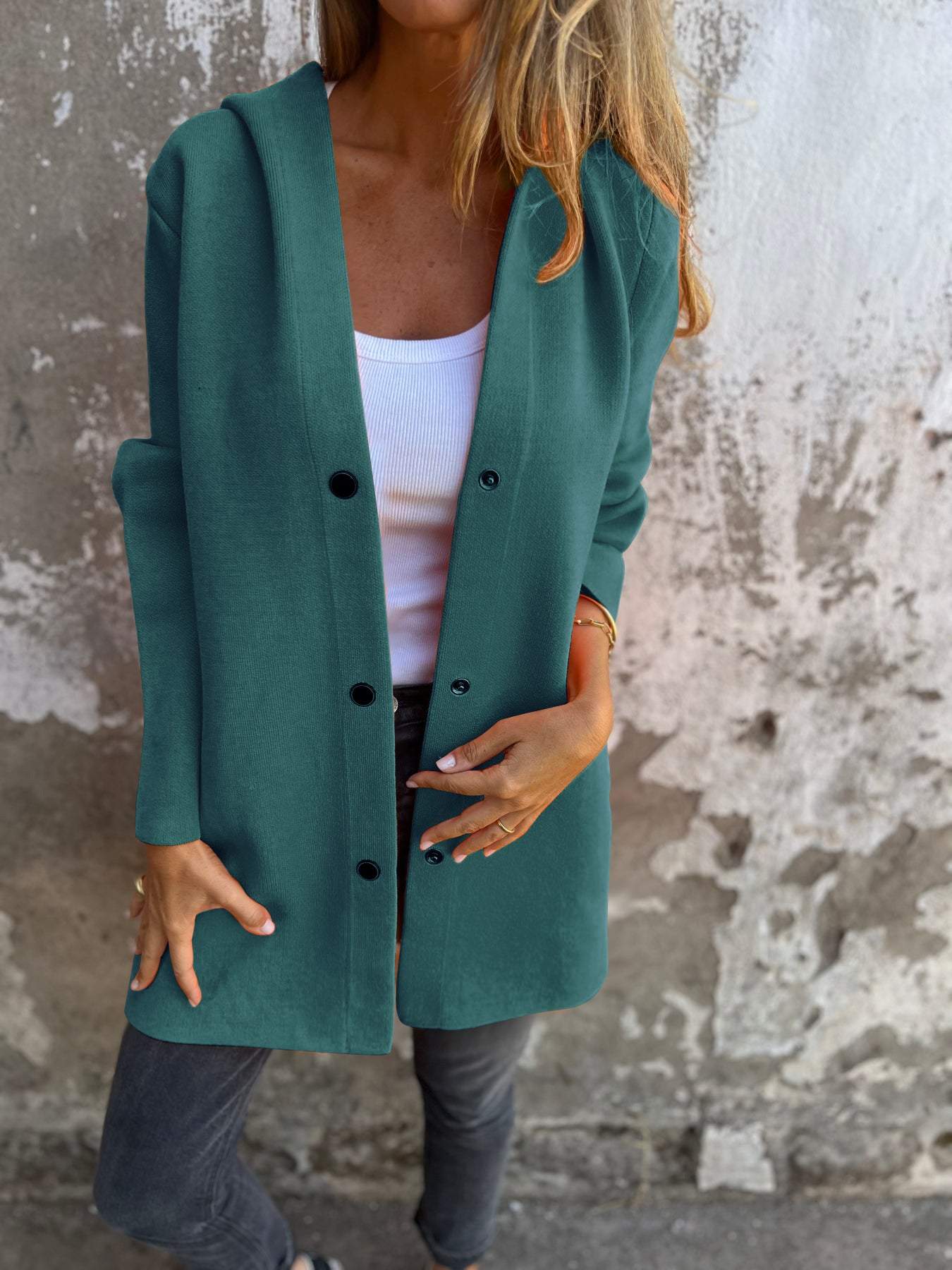 Karina® | Lässiger einreihiger Blazer mit Kapuze
