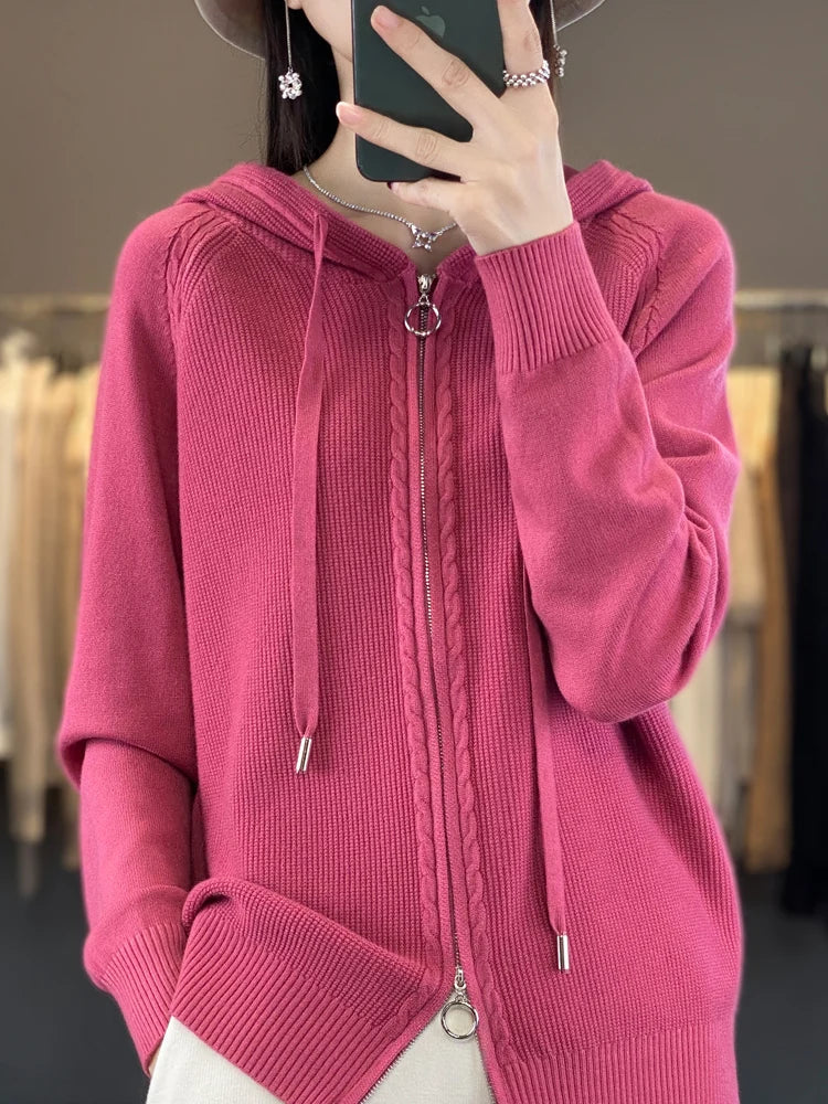 Aleka | Luxuriöser Kapuzen-Cardigan