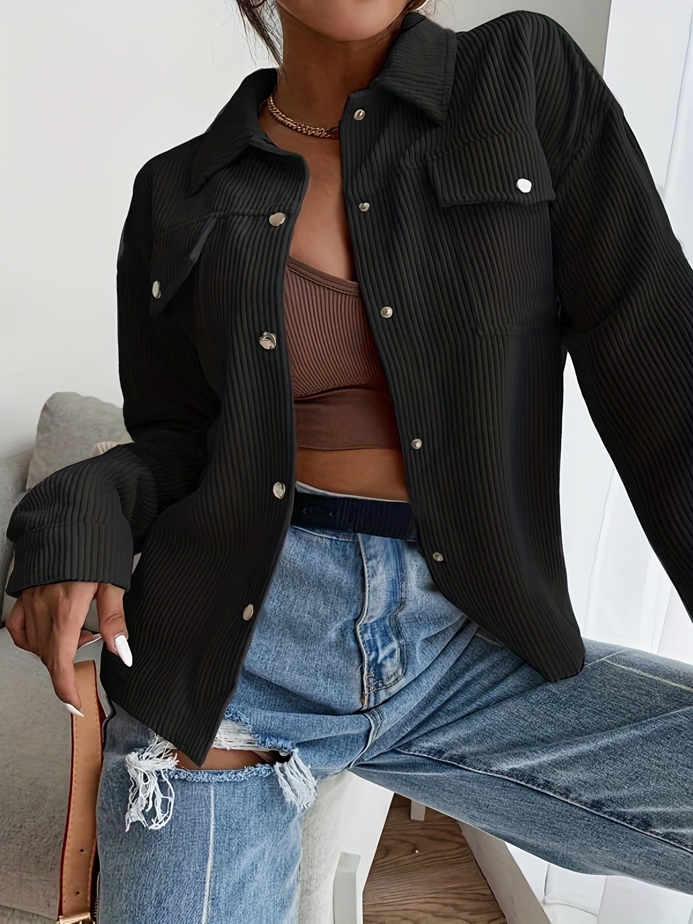 Graciela® | Solide, langärmlige Jacke mit Knopfleiste vorne für Damen