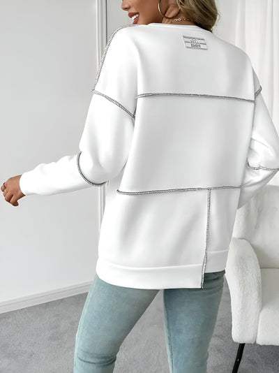 Ottilie | Asymmetrisches Ripp-Sweatshirt mit Kapuze für Damen